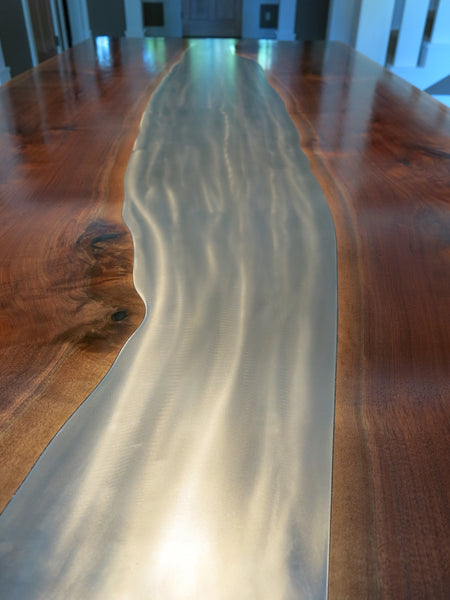 See how the light catches the steel and for the illusion of water - TerraSteel Furniture Design, LLC - Bend, OR
