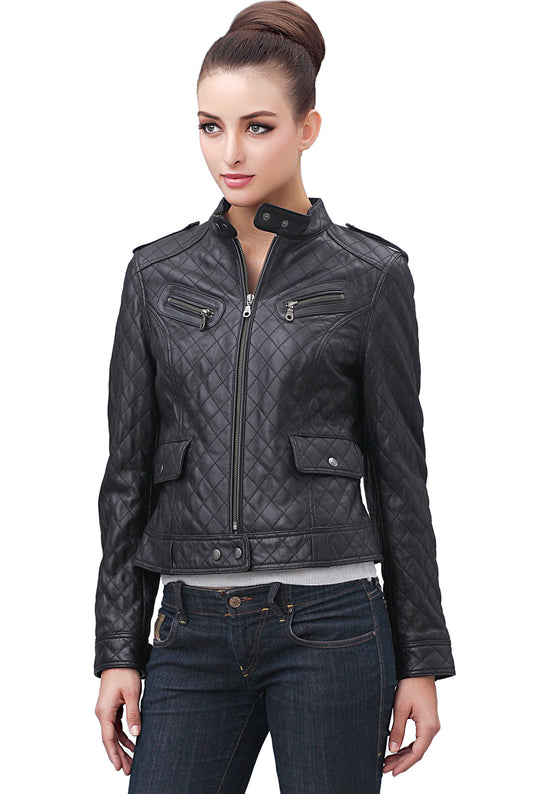 BGSD Women Hanna Quilted Lambskin Leather Jacket – Luxury Lane