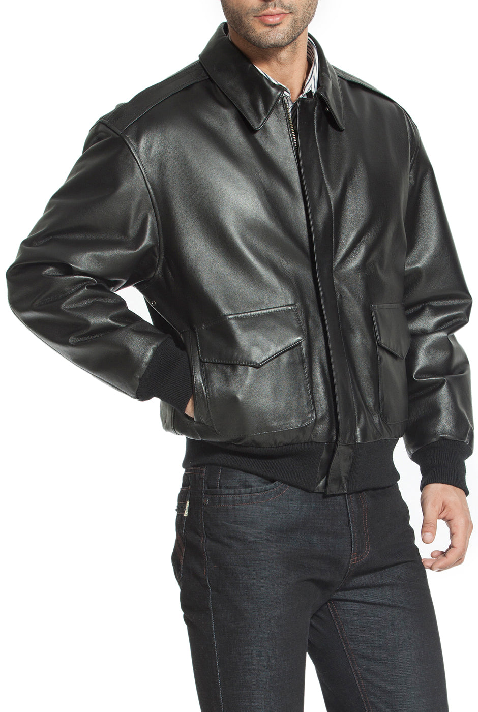 Landing Leathers Men's Air Force A-2 Leather Flight Bomber Jacket ...