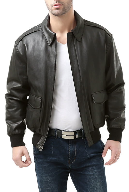 Landing Leathers Men Monogram Collection B-3 Sheepskin Bomber Jacket –  Luxury Lane