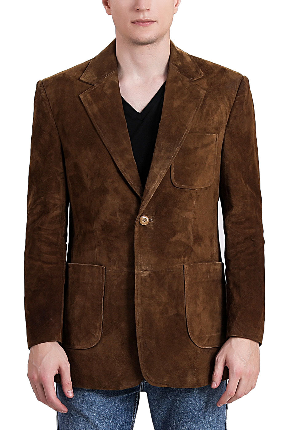 Men Suede Leather Blazer Soft High Quality Genuine Lambskin Jacket Coat |  eBay