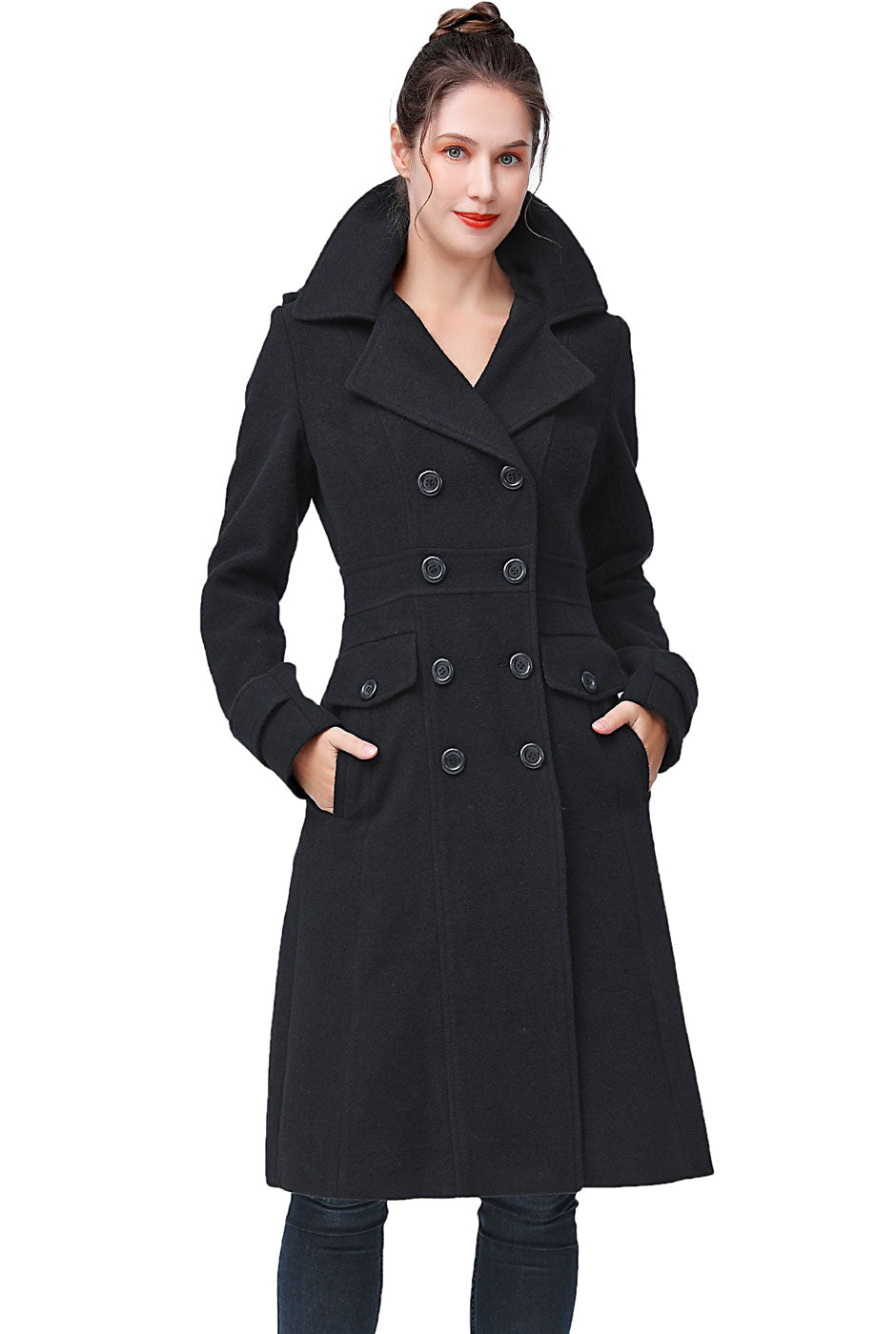 BGSD Women Luz Hooded Wool Pea Coat