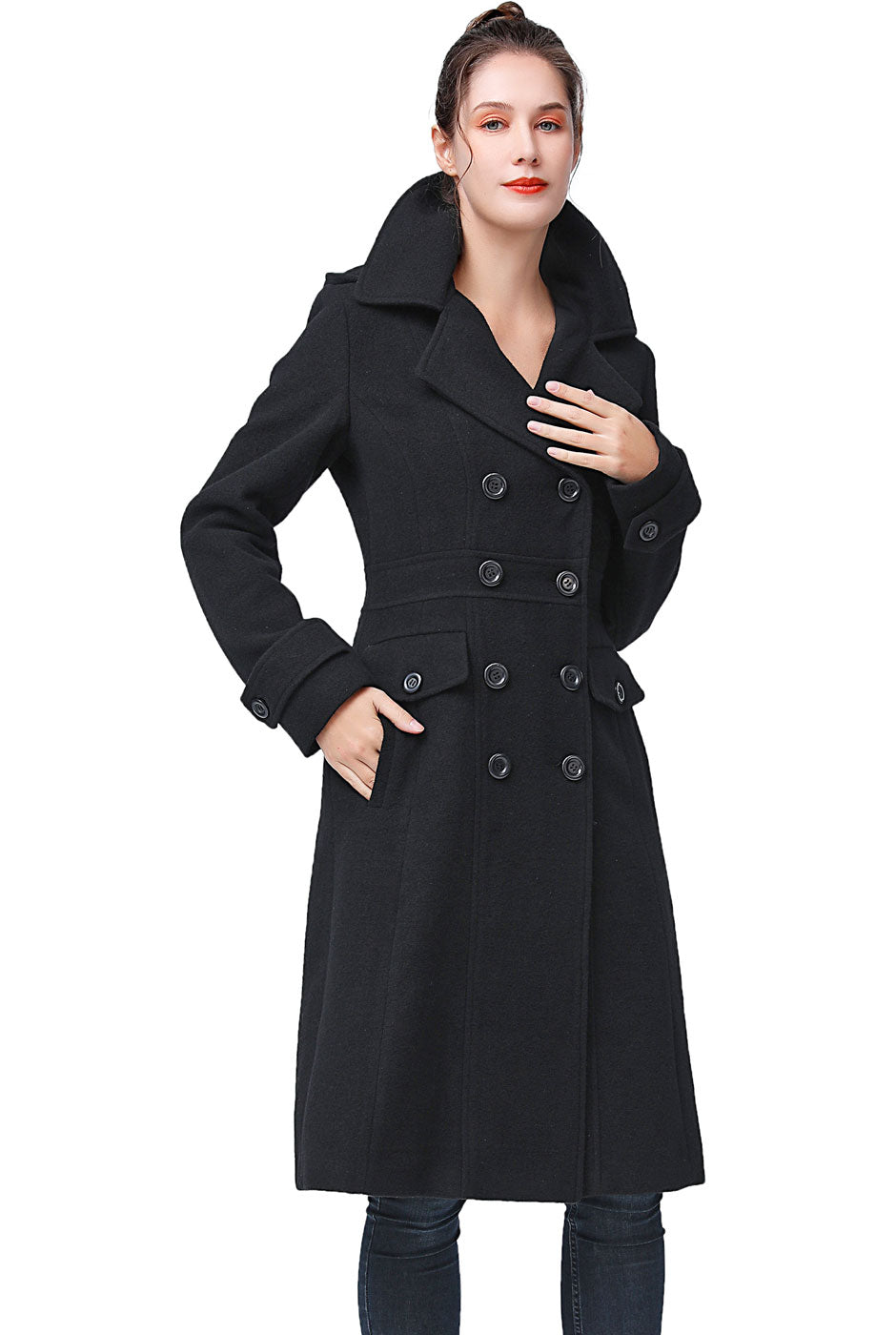 BGSD Women Luz Hooded Wool Pea Coat