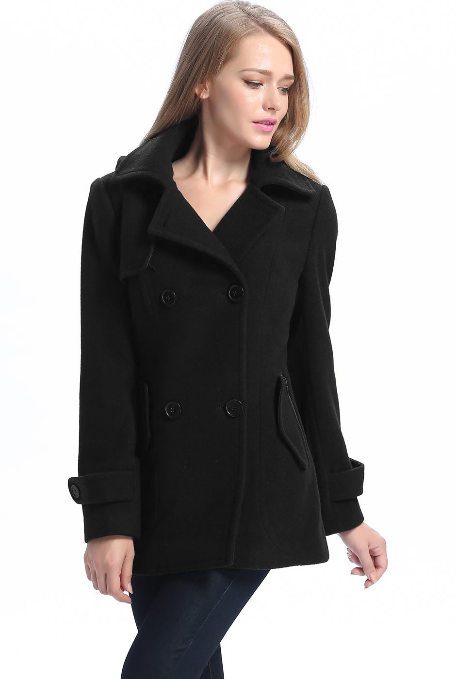 BGSD Women Luz Hooded Wool Pea Coat