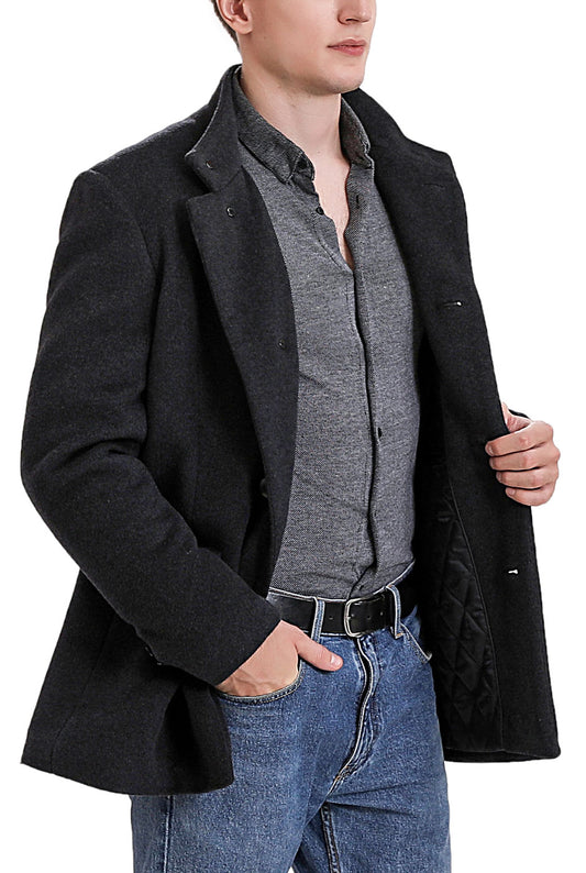 BGSD Men Mark Classic Wool Blend Pea Coat – Luxury Lane