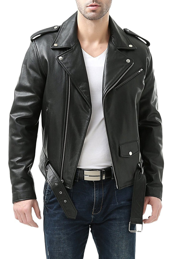 Bgsd Mens Classic Cowhide Leather Motorcycle Jacket – Luxury Lane