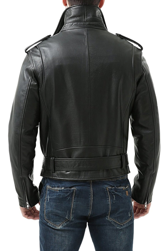 BGSD Men's Classic Cowhide Leather Motorcycle Jacket – Luxury Lane