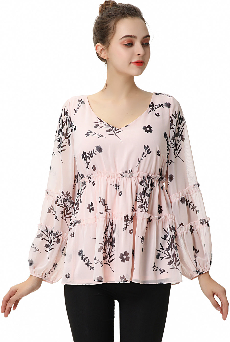 chiffon peasant blouse