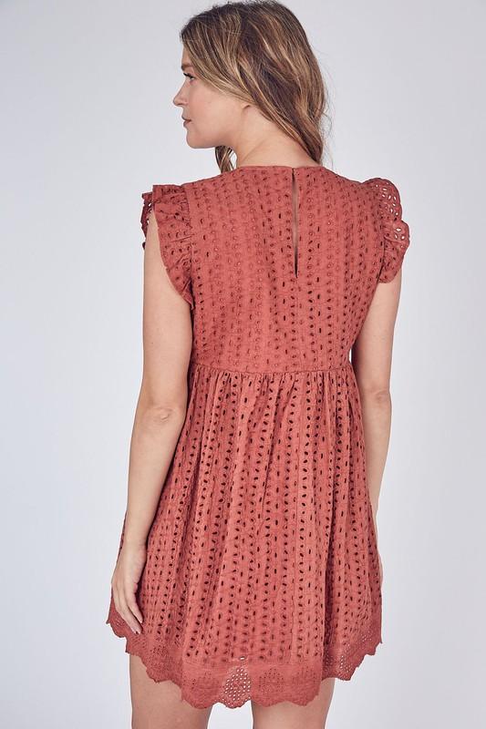 eyelet romper dress