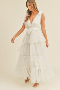 Dinah Tulle Lace Corset Bodice Gown Dress - White – Girls Will Be