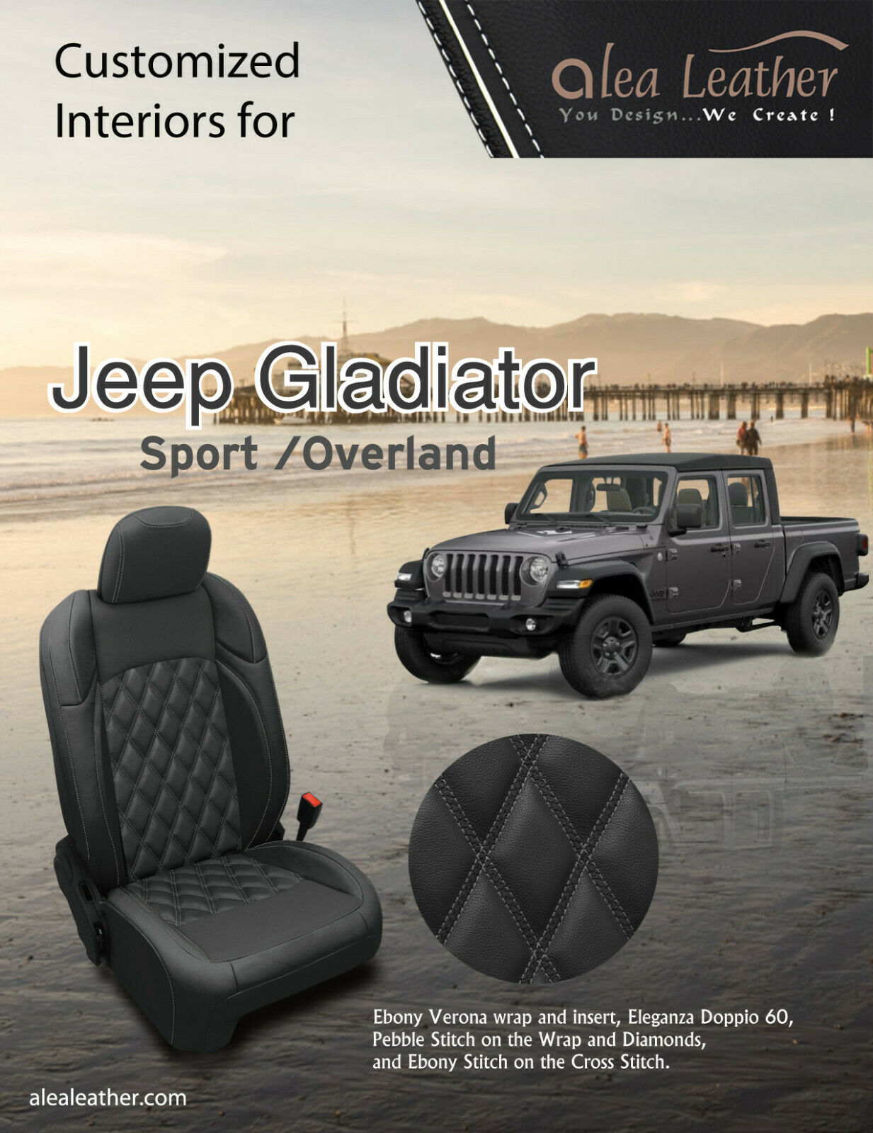 2020 Jeep Gladiator Sport Overland ALEA Black Gray Leather Seat Covers –  Touch-Ups