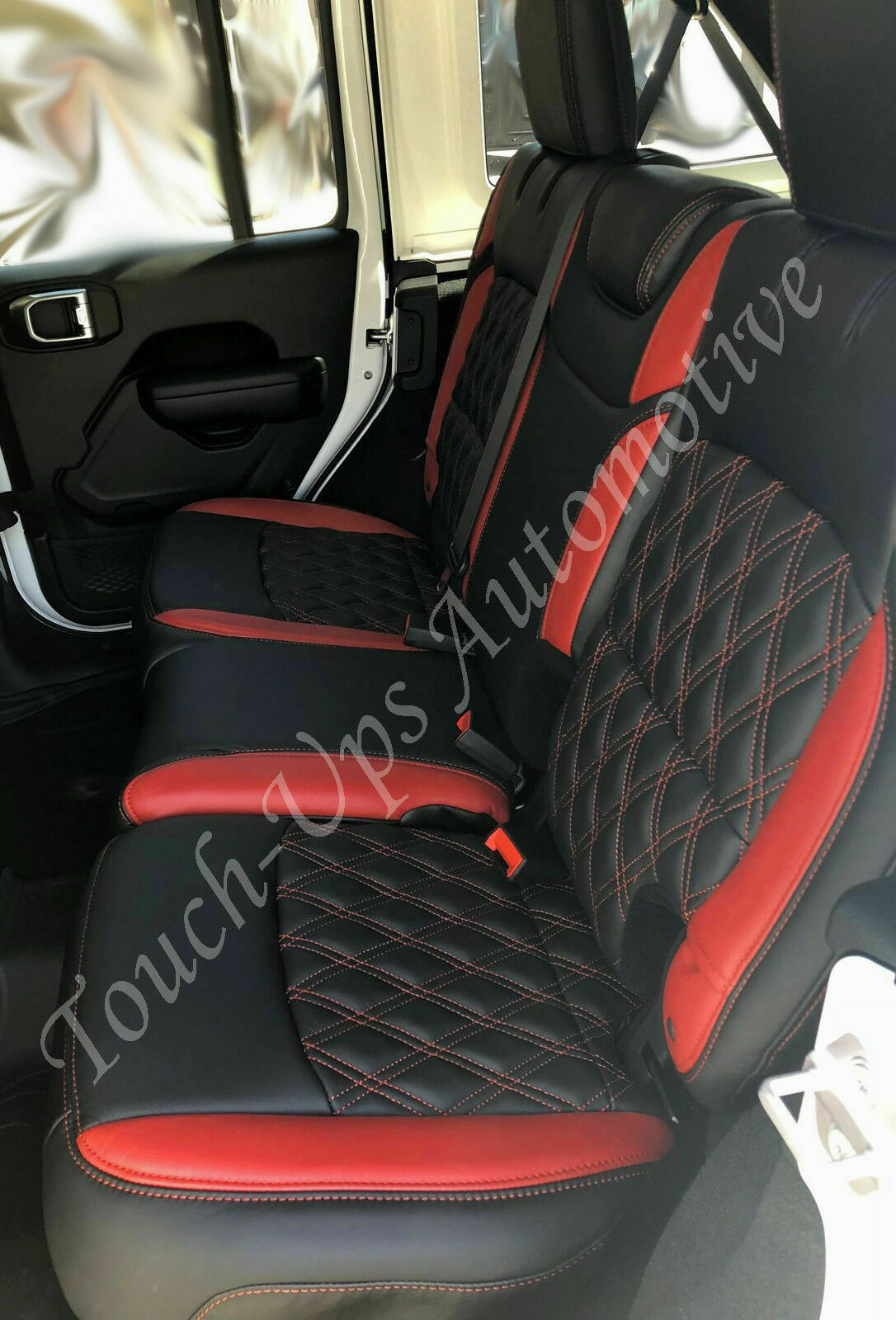 2018-2022 Jeep Wrangler JL 2 4 Door Leather Seat Covers Black Red Teks –  Touch-Ups