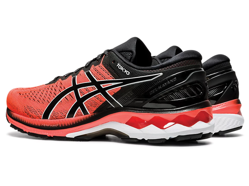 Aviación bandeja Descortés Asics Mens Gel Kayano 27 Tokyo Sunrise Red 1011B077 600 – Jim Kidd Sports