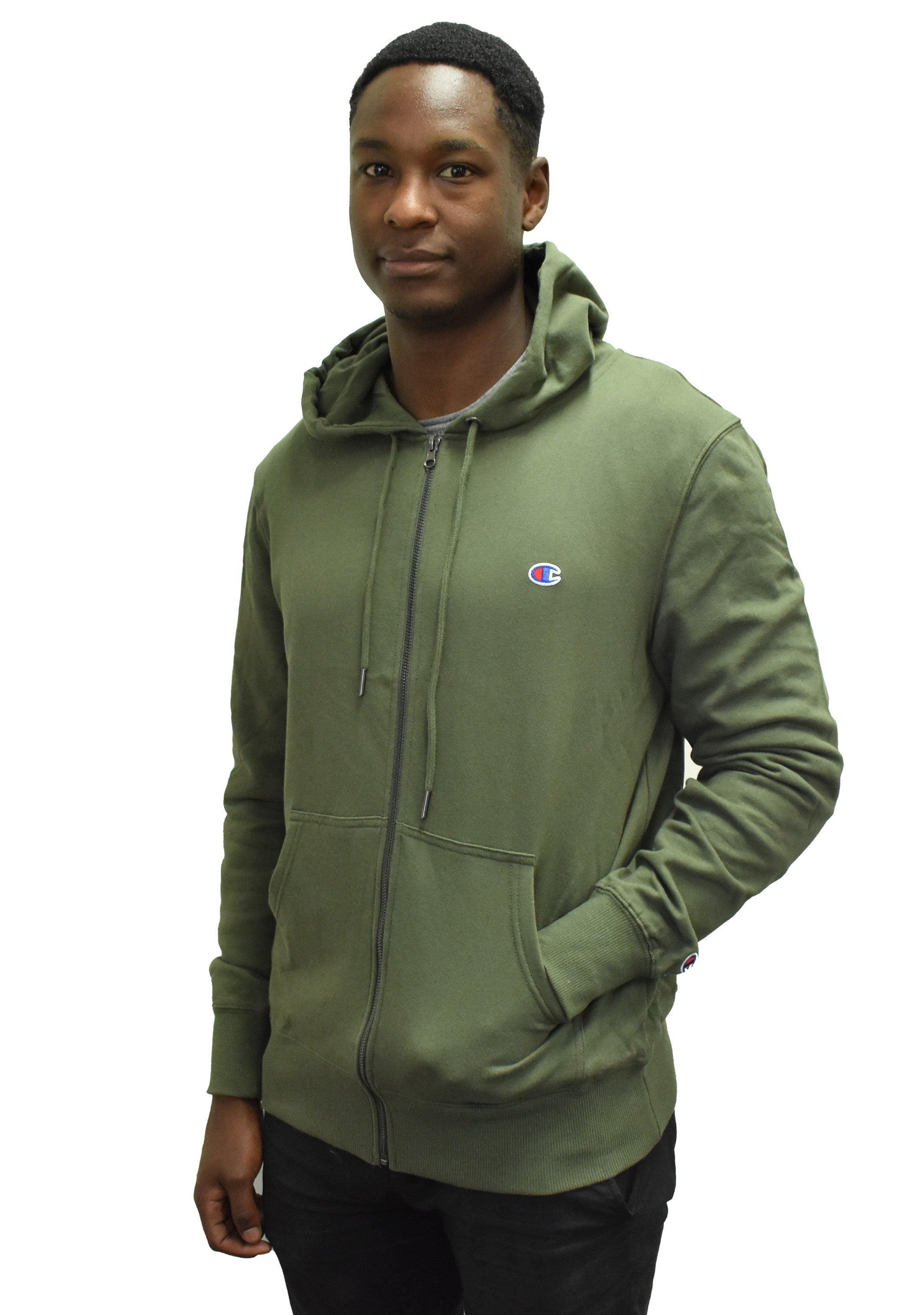 khaki zip hoodie