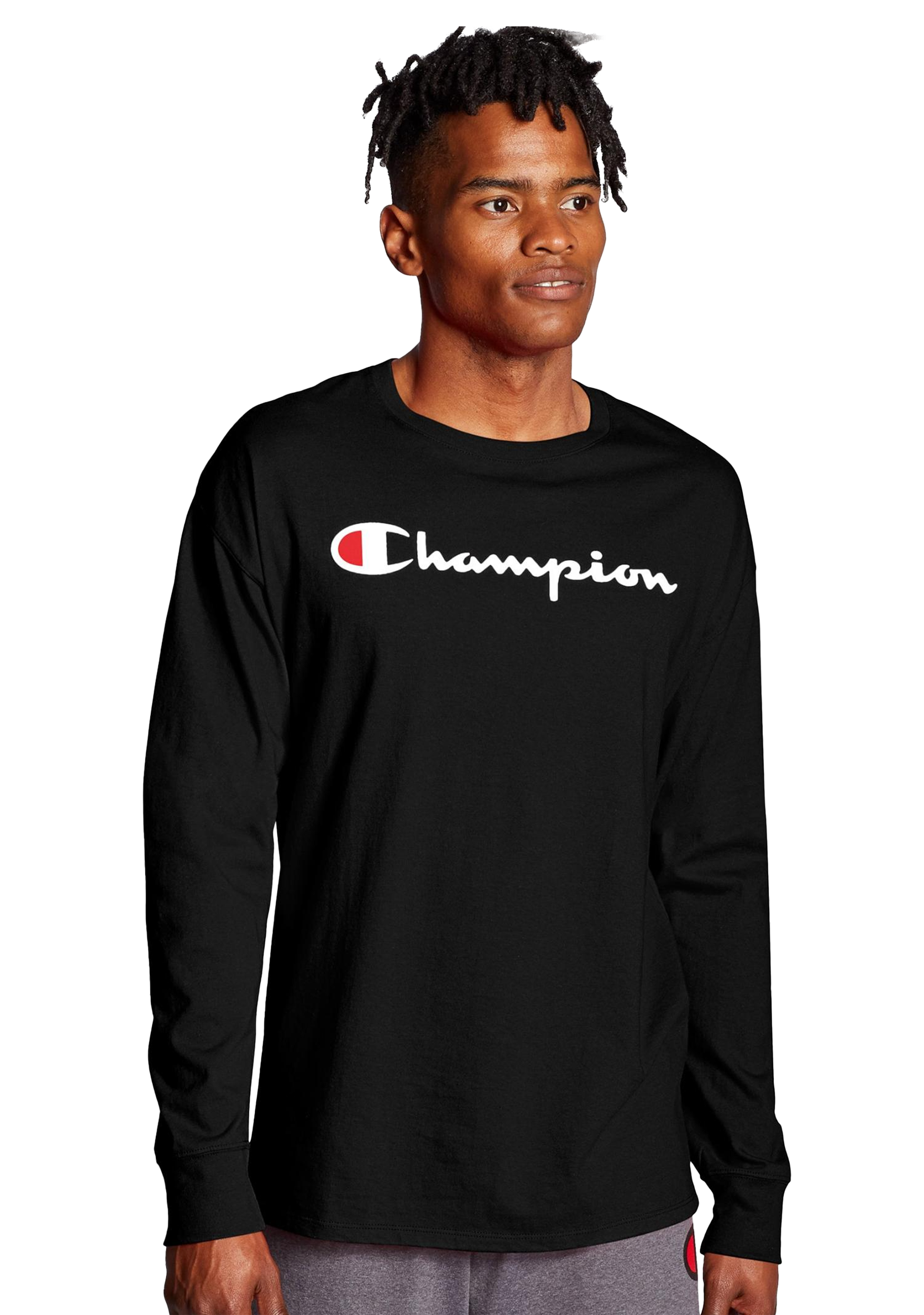 champion men's long sleeve tee