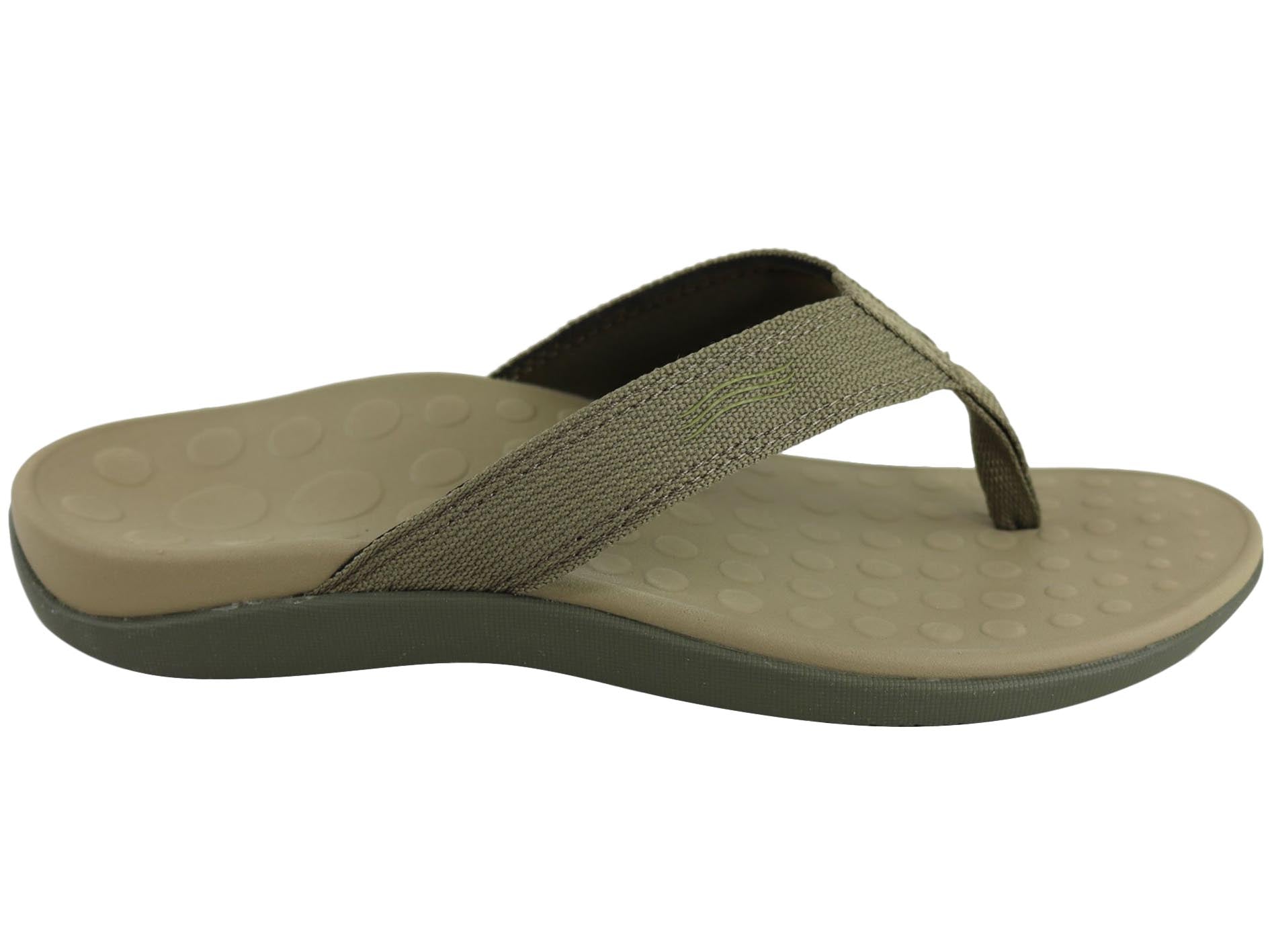 ORTHAHEEL MENS WAVE II THONGS IN KHAKI 