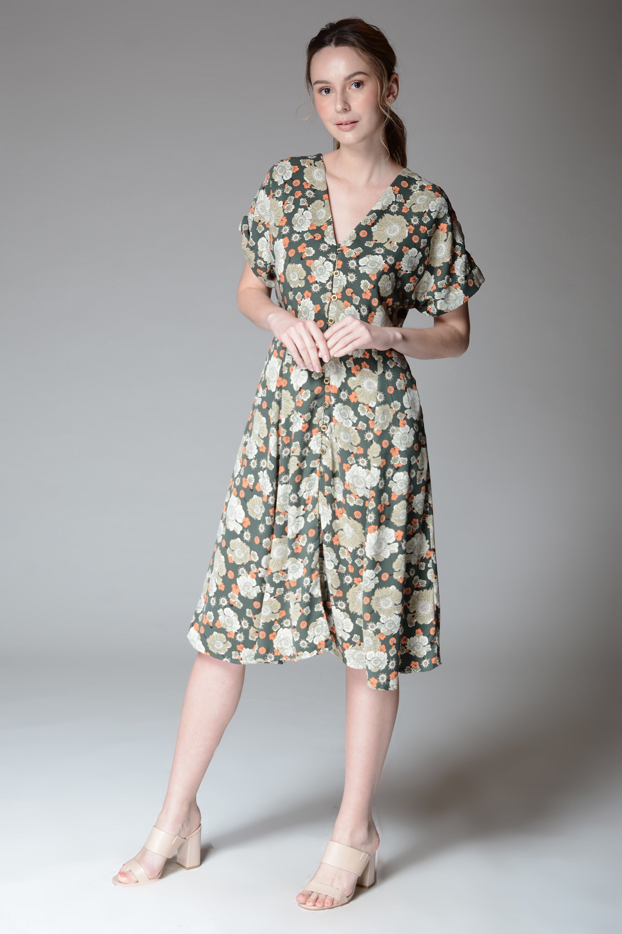 FINSBURY Button Loop Dress (Retro Print) - HEMLOCK CLOTHING