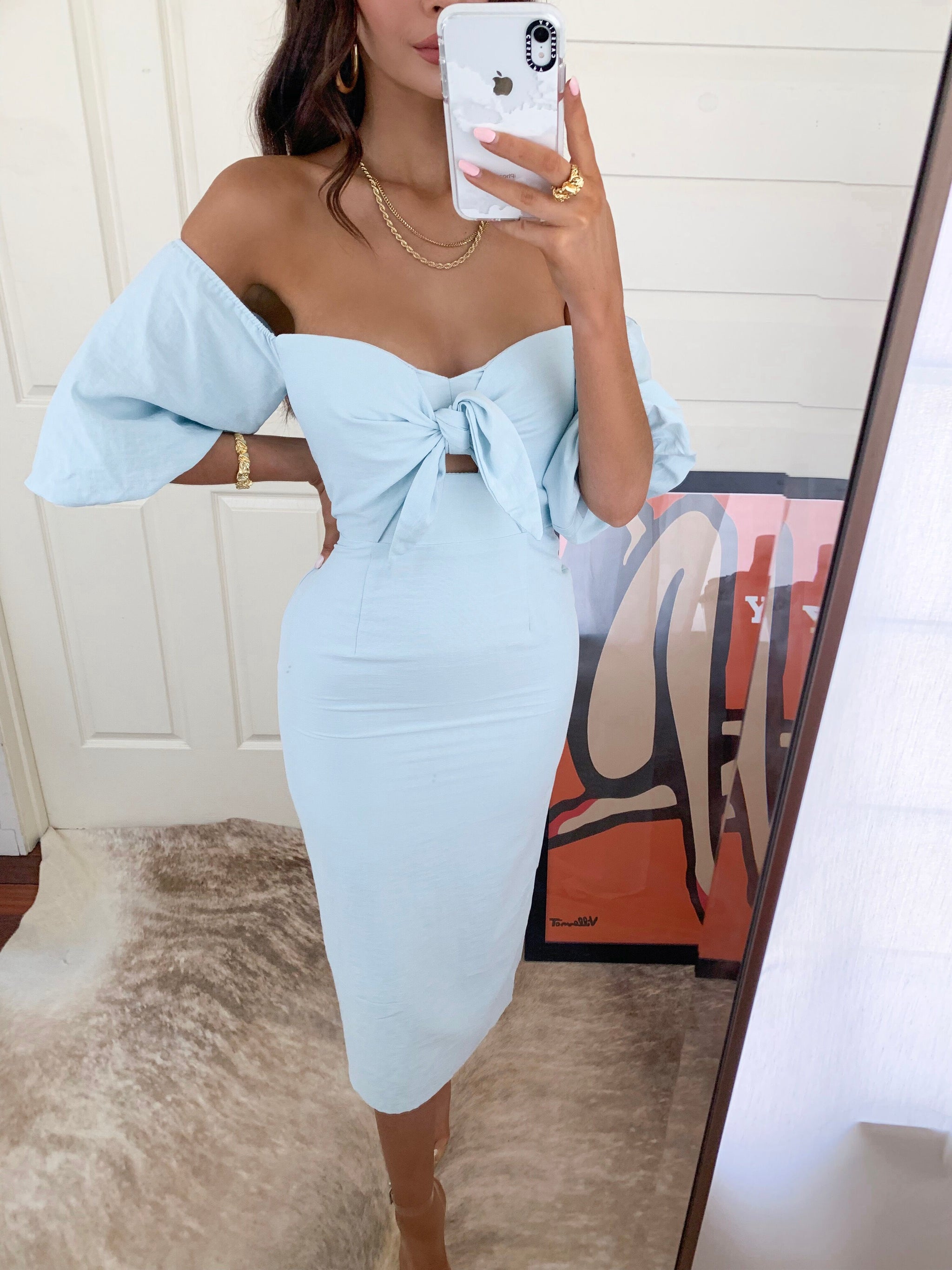 baby blue midi