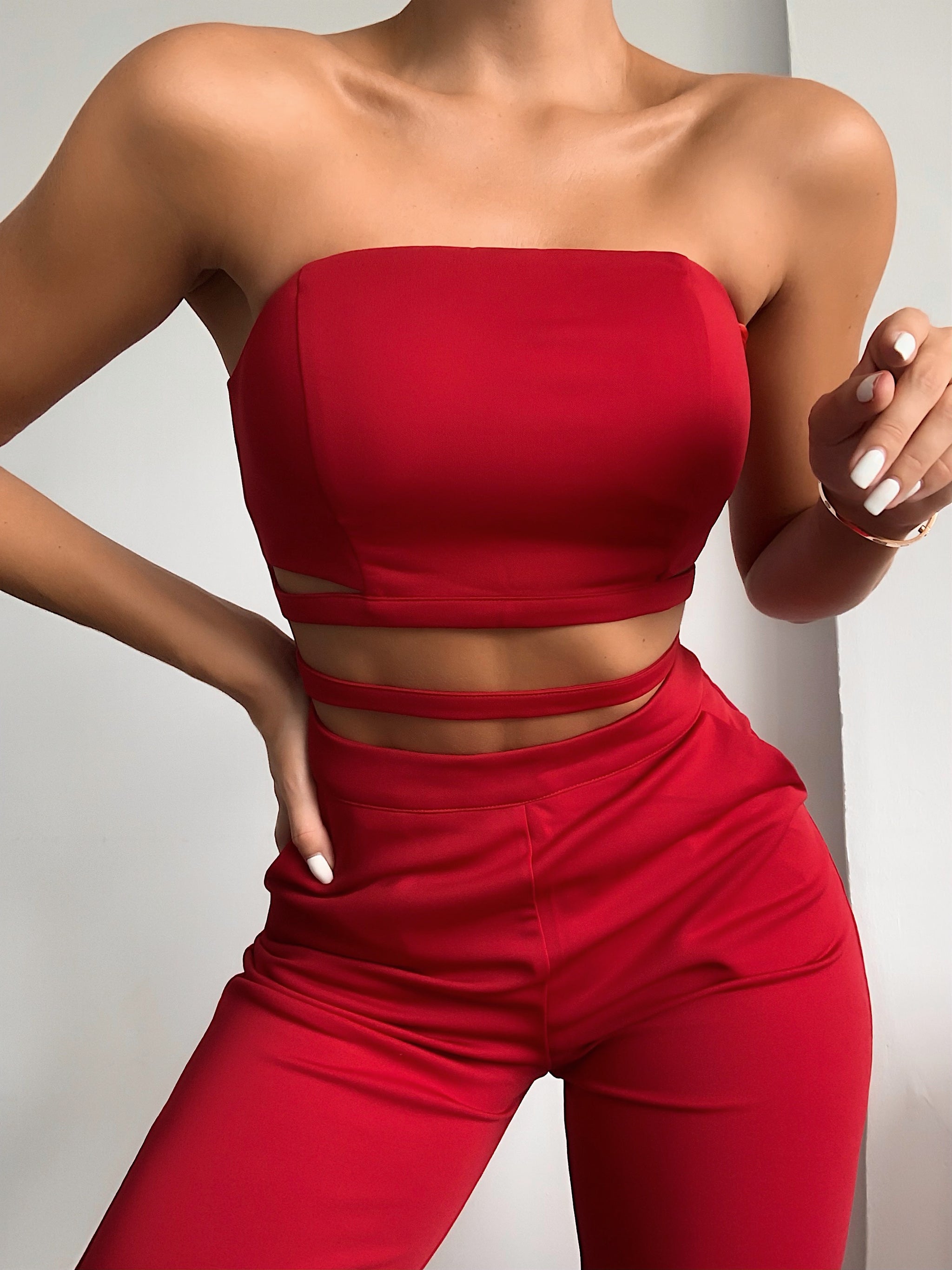 kiki jumpsuit red