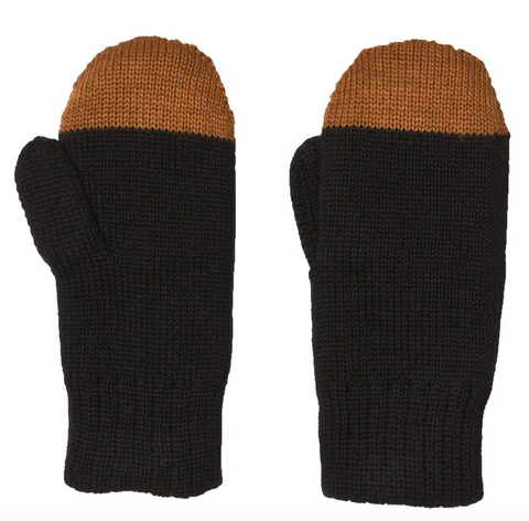 Black and brown mittens by kids brand Alexandalexa