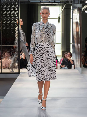 Model on catwalk wearing Burberry Spring Summer 19 collection