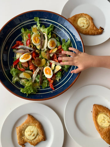 Peladorn tart and salad