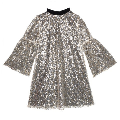 Kids Silver Sequin Dress By Wild and Gorgeous