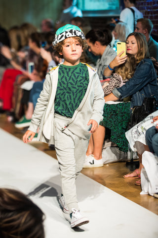 Child wearing Little Hotdog Watson Hat at Fashion Week Mini Mode