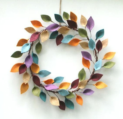 Leaf wreath crafts for thanksgiving