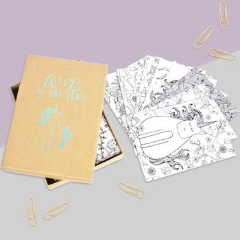 A-Z Kids Unicorn Colouring Postcards