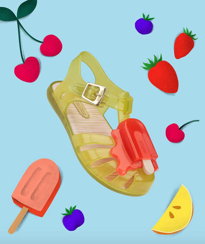 Kids yellow jelly sandal from Mini Melissa