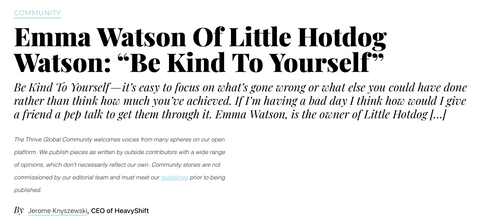 Image of text from Authority Magazine interview with Little Hotdog Watson