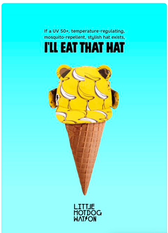 Poster with yellow hat as ice cream
