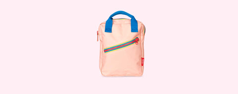 pale pink children's ruck sack with zips 