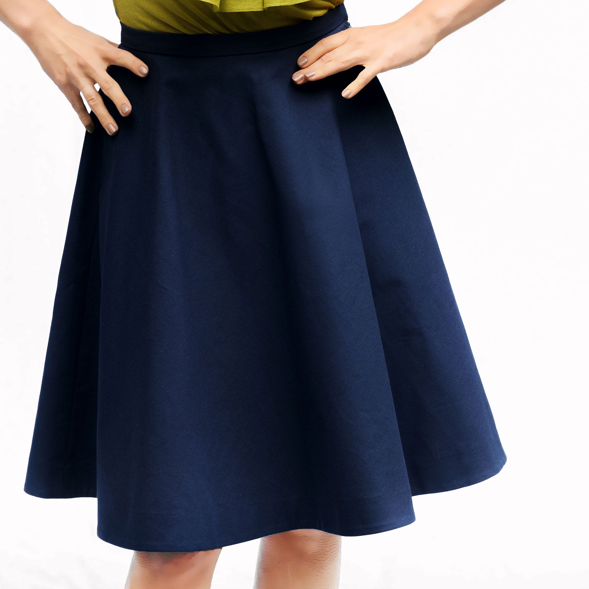 Blue Organic Cotton A-line Skirt – KiRiVOO