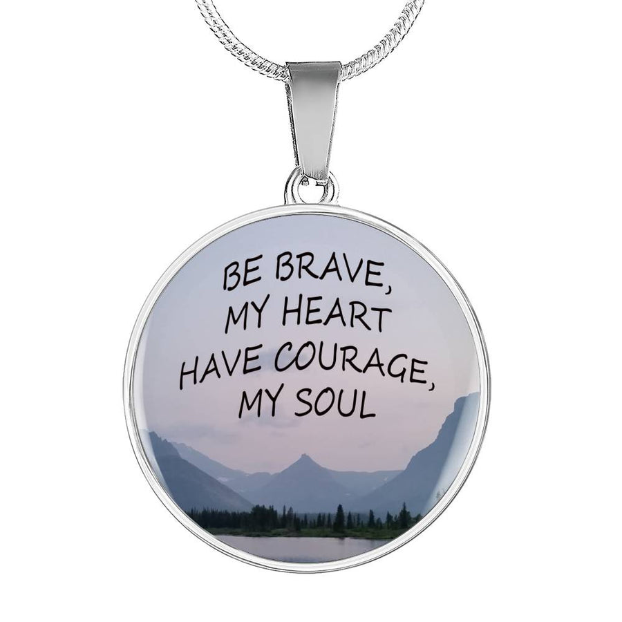 Be Brave My Heart Engraveable Stainless Steel Necklace Pendant Sugar Karma