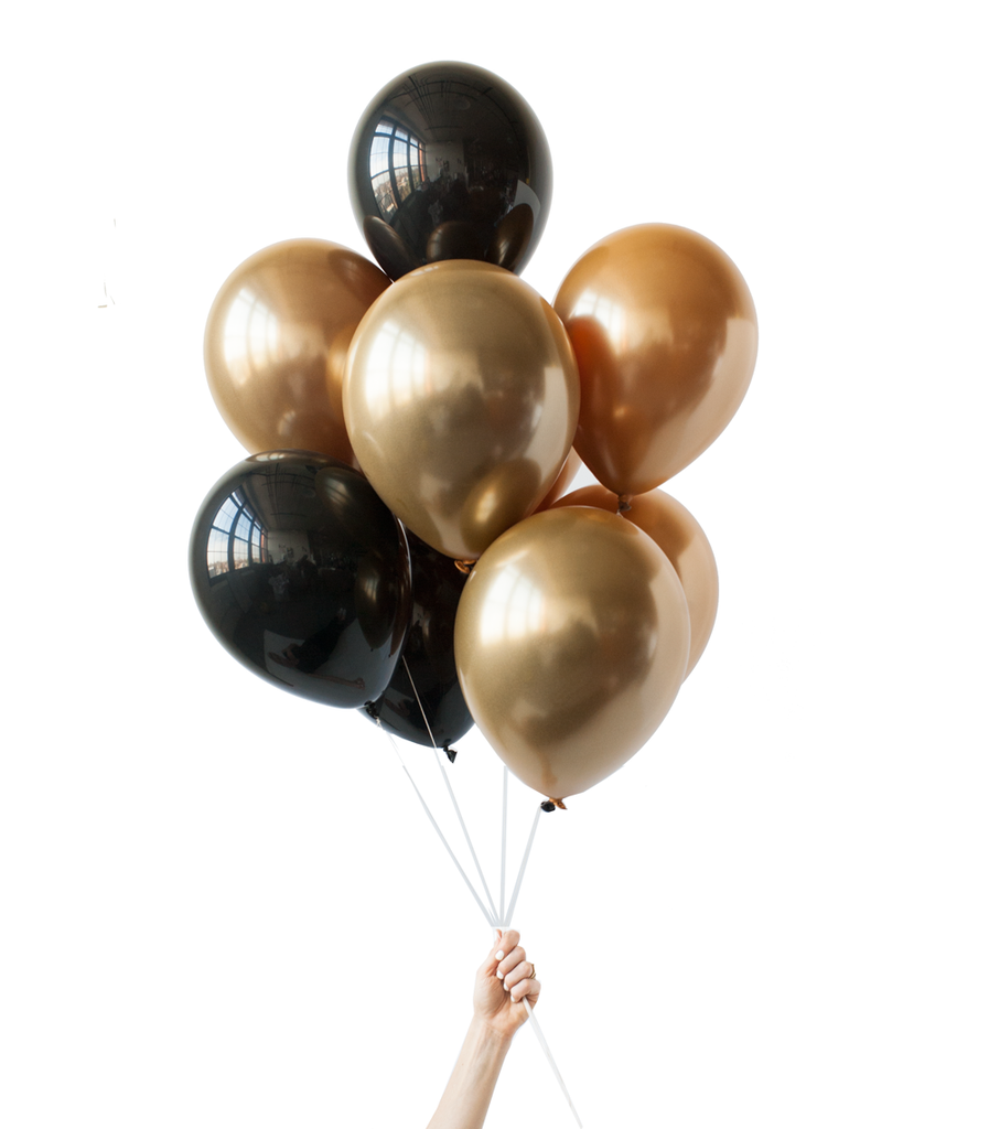 helium balloons gold