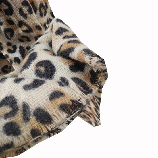 animal leopard print winter warm blanket scarf shawl dark color