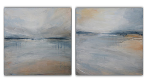set of two beach paintings