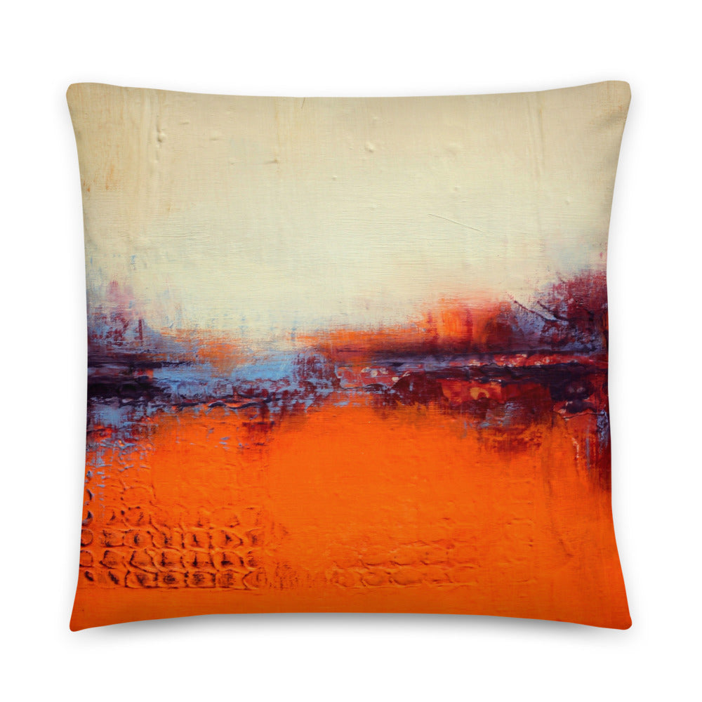 Orange and White Throw Pillow