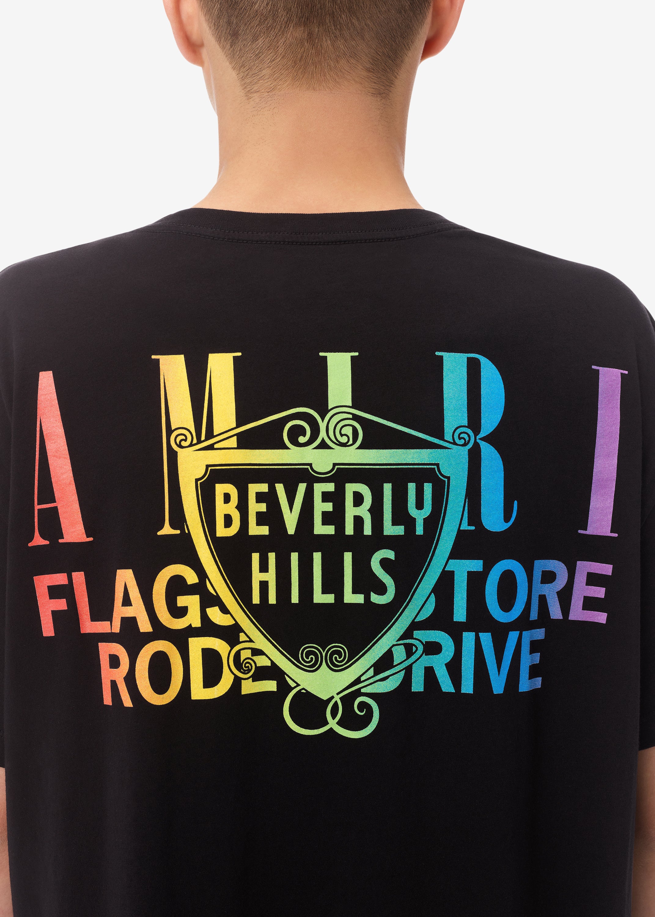 EXCLUSIVE AMIRI BEVERLY HILLS TEE - BLACK / RAINBOW