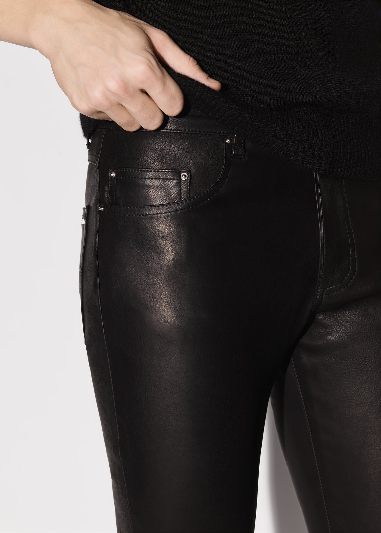 5 POCKET LEATHER PANT - BLACK – AMIRI