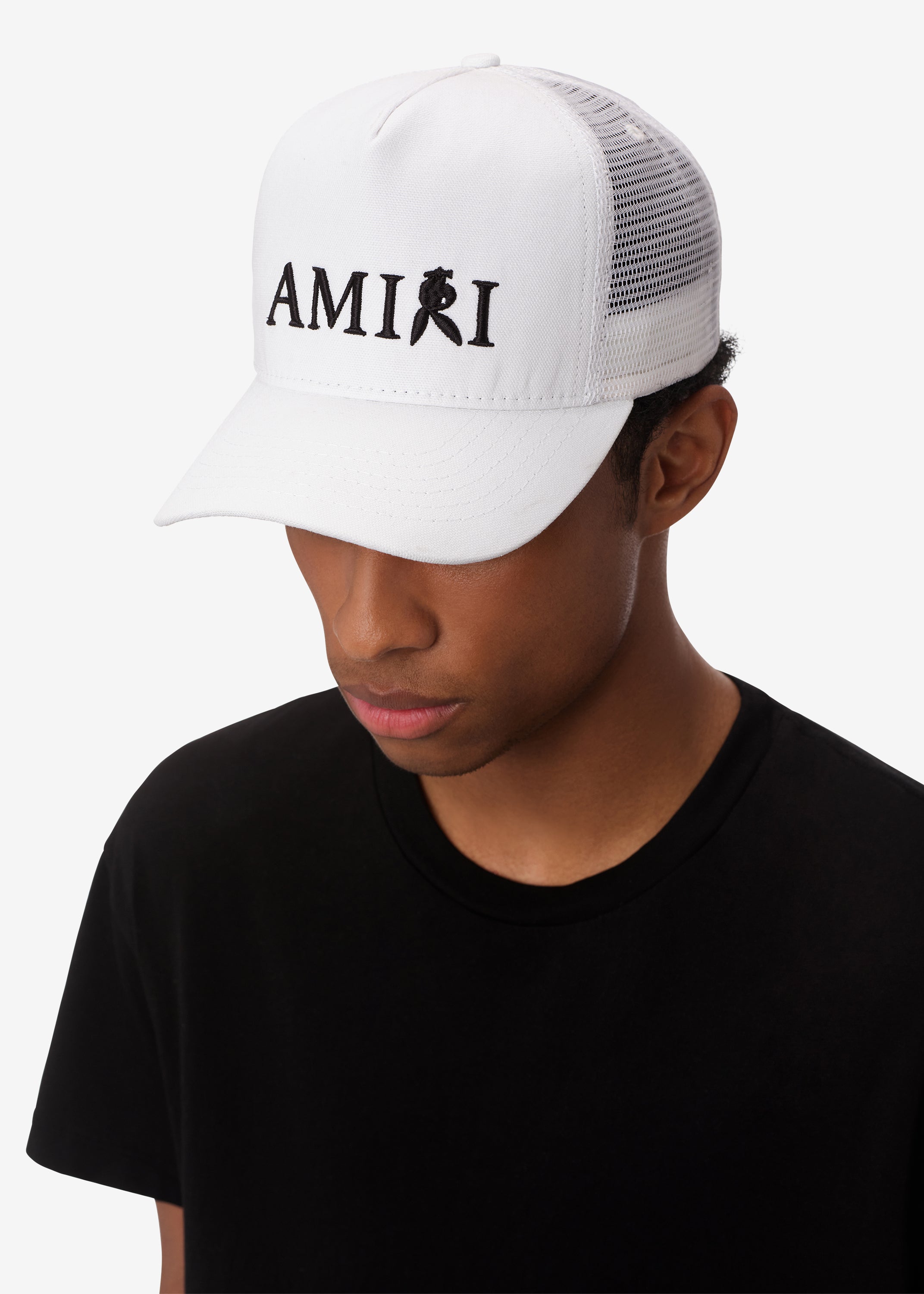 AMIRI REVERSE PLAYBOY BUNNY HAT - WHITE / BLACK