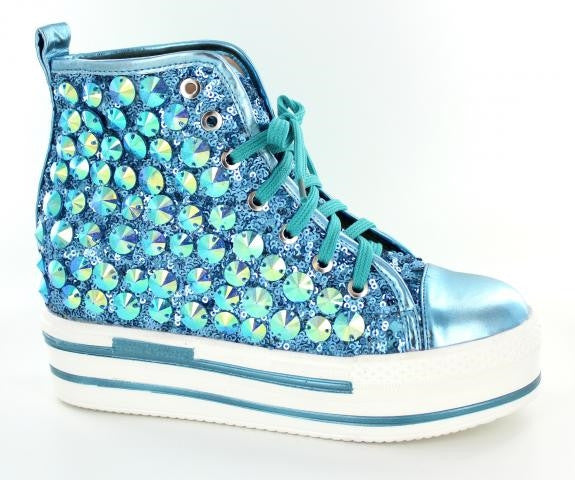 Turquoise High top bling shoes – DR. J 