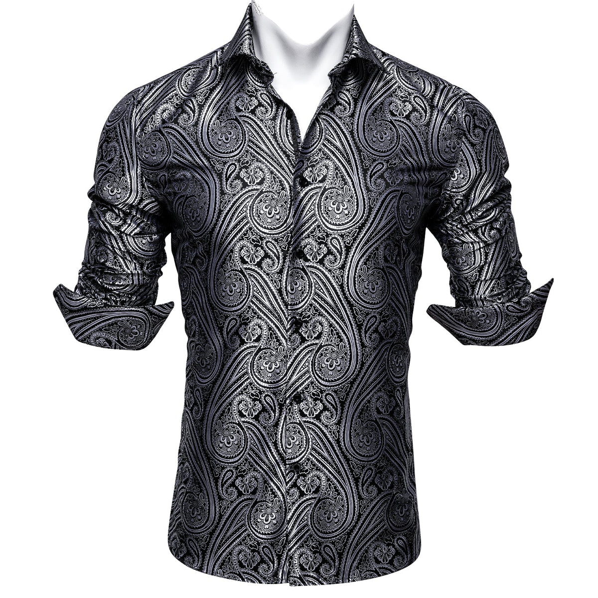 Black and White Paisley Dress Shirt – Sophisticated Gentlemen