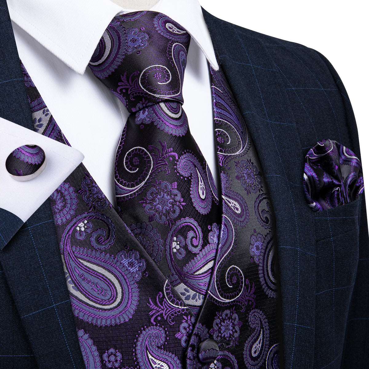 Purple Paisley Vest Set#N#– Sophisticated Gentlemen