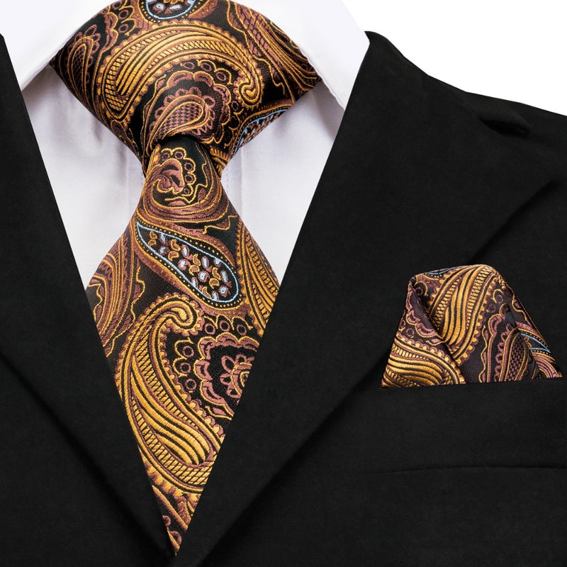 Copper Paisley Silk Tie and Pocket Square | Beautiful ties at ...
