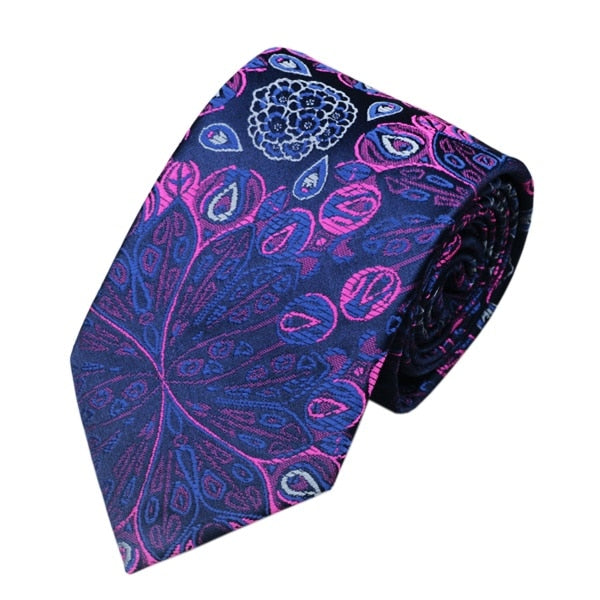 Floral Tie, Pocket Square and Cufflinks In Blue And Purple | Beautiful ...