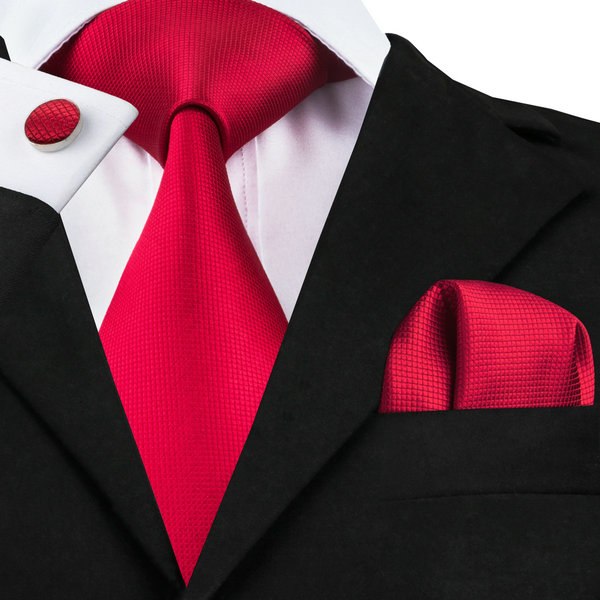 Tie, Pocket Square and Cufflinks In Red | Beautiful ties at ...