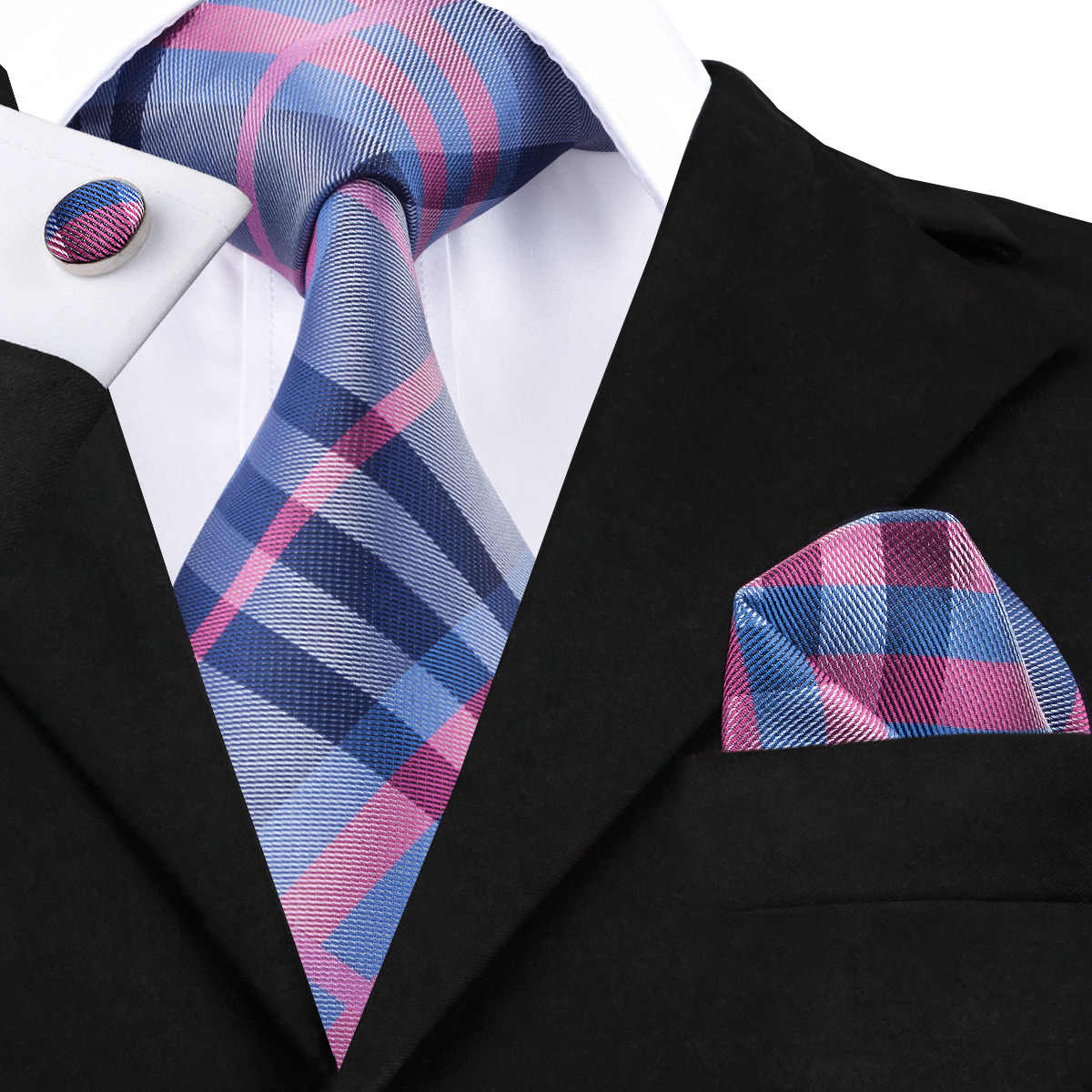 Tie, Pocket Square and Cufflinks In Lilac and Blue | Beautiful ties at ...